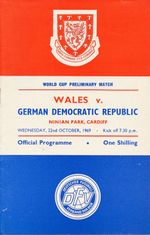 Wales v East Germany DDR GDR (World Cup Qualifier @ Cardiff City) 1969
