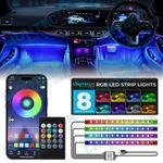 LightecUK Car Interior Footwell LED Strip Lights + Remote + Phone App Control