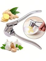 Heavy Duty Stainless Steel Garlic Squeezer Press Crusher Removable Kitchen Tool.