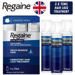 3x Regaine for Men Extra Strength Hair Regrowth Hair Loss Treatment Foam 73ml