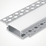LED Aluminium Profile w/ Cover & End Caps LEDBRITE 2M / 6.6FT Plaster In Channel