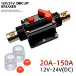 20-150AMP Circuit Breaker Dual Battery IP67 12V-24V Fuse Manual Reset Waterproof