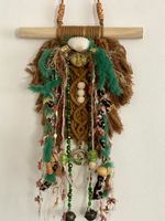 Spirit Doll  macrame tribal Kitchen witch Bells  Altar healing  Wiccan Pagan