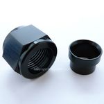 AN-6 (9/16x18 UNF) BLACK ALUMINIUM 5/16 TUBE NUT SLEEVE Hardline Pipe Fitting