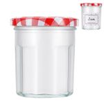 24/36/72X 200ml/7oz DIY Wide Mouth Glass Jam Jars Storage Preserve Red Lid Safe