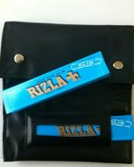 Black PU Leather  Pouch Lined Paper  Pocket Rizla & Multi Purpose