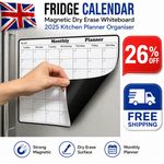 Fridge Calendar Magnetic Dry Erase Whiteboard 2025 Kitchen Planner Organiser New