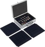 Aluminium Lockable Coin Storage Case w/ 6 Trays, Fabric Lined, Holds 100+ Coins