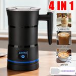 Electric Milk Frother 4 in 1 Automatic Frother Milk Steamer Latte Coffee Foam UK
