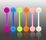 New Lot 6 x Flexi Glow In Dark Tongue Bars Piercing Flexible Bar UK Seller