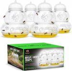 Plastic Wasp Trap 4x Large Hanging Honey Pot Outdoor & Fly Catcher Flies Insects