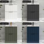 600/700/800mm Bathroom Floor Standing Fluted Vanity 2 Drawer Carrara White Basin
