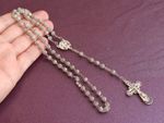1920s Silver Filigree Rosary, Vintage Catholic Rosary Jesus Christ Crucifix