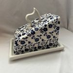 Vintage Blue & White Haxby Butter / Cheese Dish – Made in England