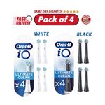 Oral-B iO Ultimate Clean Replacement Toothbrush Heads Pack of 4 Black , White UK