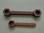 Antique VONO Cast Iron Bedstead Fittings Spanner Hex Box Wrench 6" +  Extra One