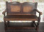 Antique Wooden Settle, upholstery required