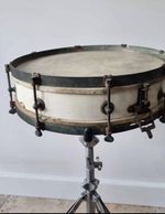 Rare Antique French Houzet-Lefelle Wooden Shell Snare Drum Early 1900s 