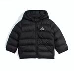 ADIDAS Unisex Baby Black Puffer Jacket 6-9 Months Removable Hood JL7389