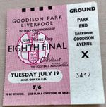 19-7- 1966 World Cup Eighth Final Ticket Stub @ Goodison Park ORIGINAL