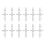 12Pcs Plastic Hose Barb Fitting 1/8"x1/8" Barb Pipe Connectors Fitting Adapter