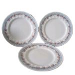 Paragon Bridesmaid Fine Bone China Plates Set of 3 Floral Blue Rim Collectible