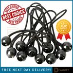 BUNGEE BALLS ELASTIC CORD BLACK SHOCK CORDS TIES TARP TENT CANOPY TARPAULIN 6"