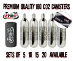 16g Threaded CO2 Cartridges Canister Bike Tyre Inflator Pump Gas UK-Sleeve-Pouch