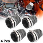 Universal 50mm Motorcycle Air Filter Cleaner Round Tapered Replacement Pack of 4