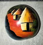 Hand painted calabash bowl / african gourd art/ calabash paint