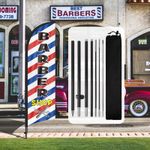 QSUM Barber Shop Feather Flag 8FT Barber Shop Advertising Swooper Flag with Pole
