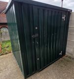 Green Flat Pack Metal Storage Container Cabin 2.1m x 2m