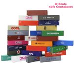 Evemodel 1pc N Scale 1:160 40ft Magnetic Shipping Container 40' Cargo Box