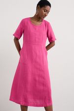 Seasalt Women's Regular Grass Wave Linen Midi Dress Tulip