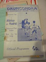 1958-59 Drumcondra v Athletico Madrid European Cup 1.10.1958