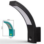 Garden Wall Light   Curved 10W LED Pir Motion Detector   6000K
