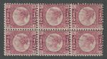 GB SG48-PL11 1870 QV ½d Rose, Plate 11, Block of 6 BJ-CL, Mint MVLH, Cat £510