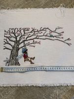 Stunning Winter Scene Cross Stitched Picture