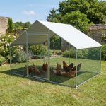 Walk In Chicken Coop Galvanised Steel Chicken Run Cage House for Poultry Hens