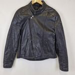 Vintage ATLAS Leather Motorcycle Jacket S M 38 Chest Asymmetric Biker Black J64