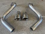 LEXUS SC430 STAINLESS STEEL EXHAUST REAR SILENCER DELETE PIPES.