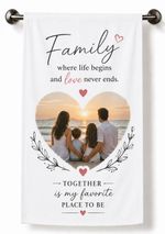 Custom Personalised Tea Towel Photo Print Kitchen Wedding Family Gift