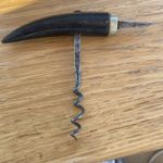 Antique Goat Horn Corkscrew Wine Bottle Opener with spike.