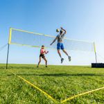 Portable Volleyball Net Set with Adjustable Height Steel Poles and Carrying Bag