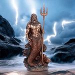 Poseidon God of the Sea Ornament Bronze Figurine Greek Mythology Decor Statue