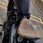 Large Brown Motorcycle Solo Seat 3" Spring For Harley Sportster Bobber Chopper
