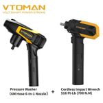 VTOMAN Cordless Pressure Washer Portable With Bonus Impact Wrench & Jump Starter