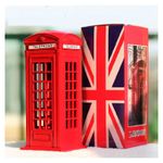 BRITISH RED TELEPHONE LONDON MONEYBOX COIN BOX DIECAST METAL PIGGY BANKS - UK