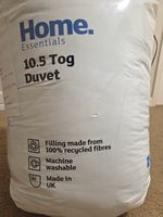 Home Essentials 10.5 Tog Single Duvet 135x200cm White, Machine Washable UK