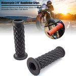 1Pair 22mm 7/8 Soft Rubber Handle Bar Hand Grips For Motorcycle Dirt Bike Black